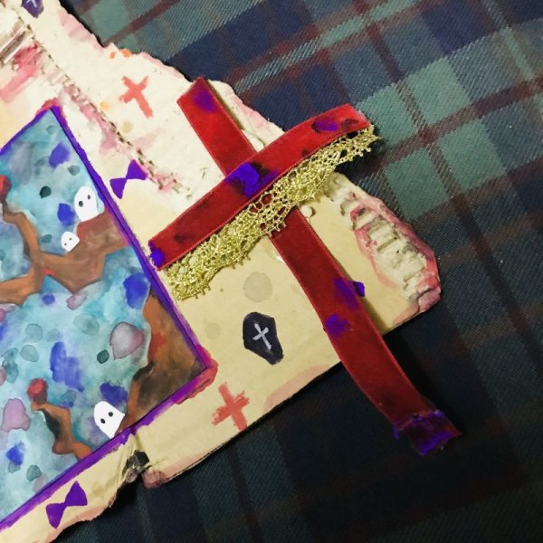 画像3: 【夜の街燈 Street Lamp at Night】・原画「おばけの森」ダンボールアート (3)