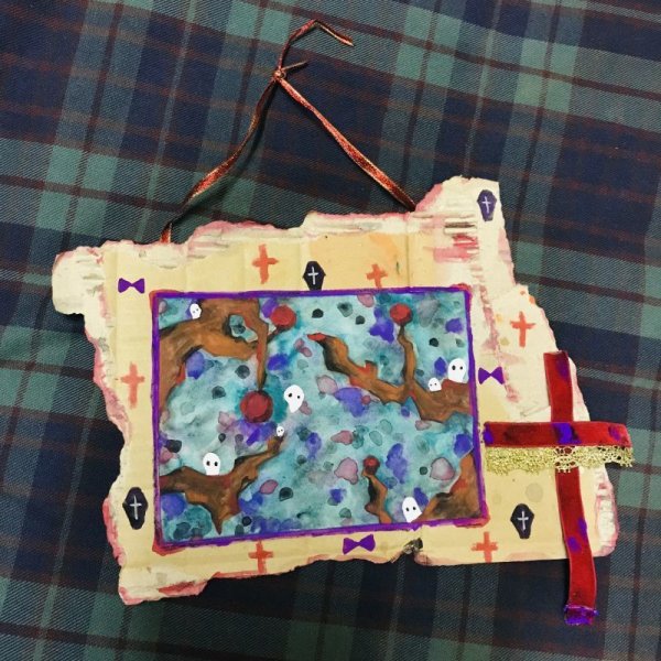 画像7: 【夜の街燈 Street Lamp at Night】・原画「おばけの森」ダンボールアート (7)