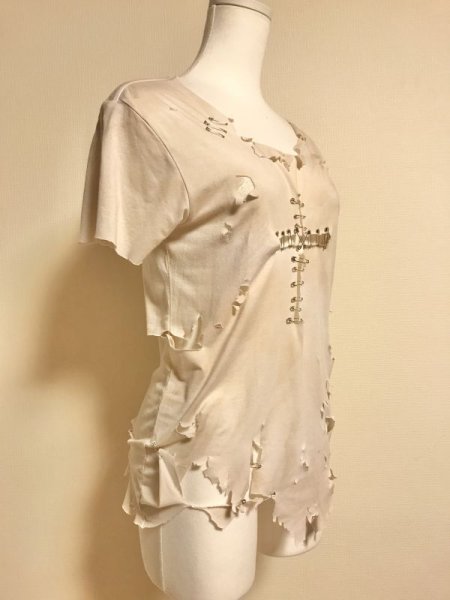 画像2: 【夜の街燈 Street Lamp at Night】・十字架退廃リメイクTシャツ　ver.2 (2)