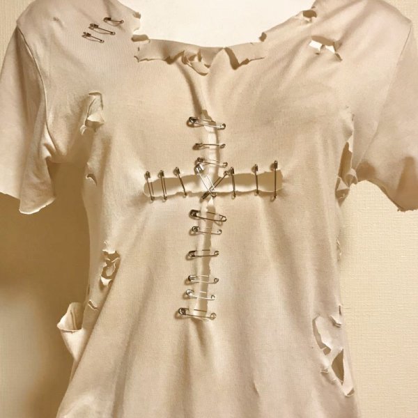 画像7: 【夜の街燈 Street Lamp at Night】・十字架退廃リメイクTシャツ　ver.2 (7)