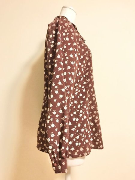 画像3: 【USED】・小花柄ふんわりBL　ボルドー (3)
