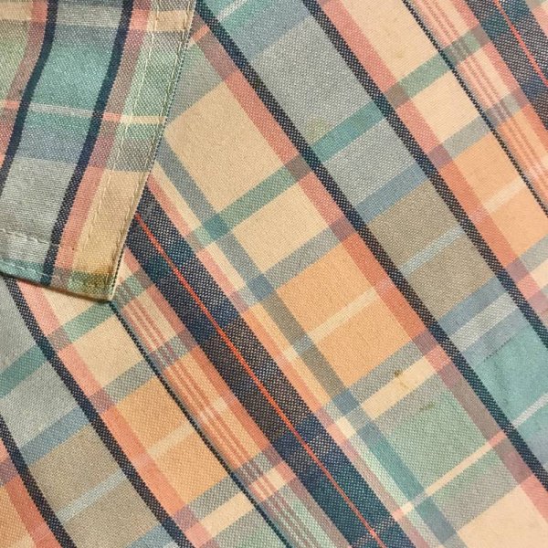 画像13: 【VINTAGE】・チェックエプロン風SK　サックス (13)