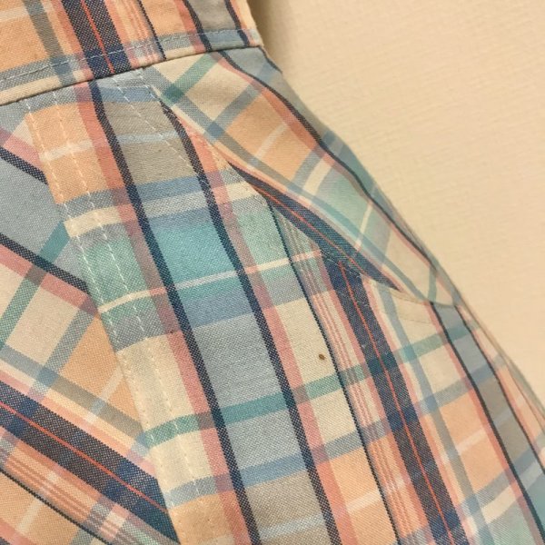 画像9: 【VINTAGE】・チェックエプロン風SK　サックス (9)