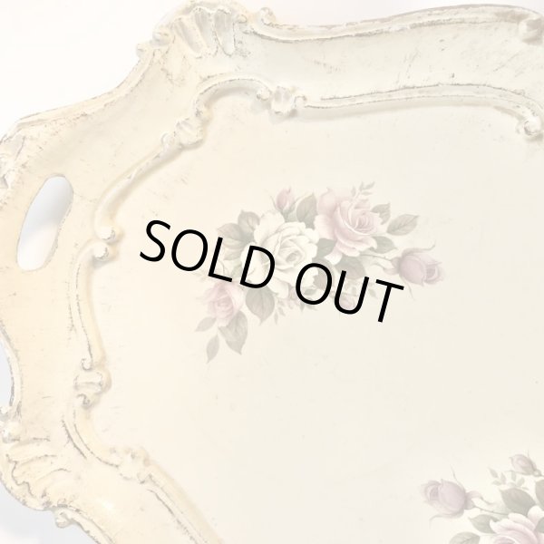 画像4: 【VINTAGE】・薔薇柄トレイ (4)