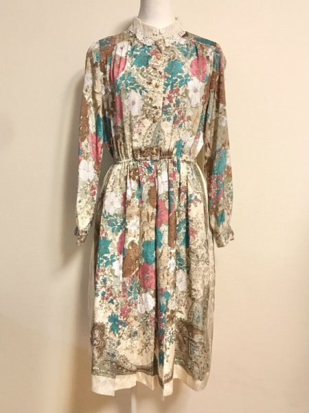 画像13: 【VINTAGE】・花柄ベルト付きワンピース (13)