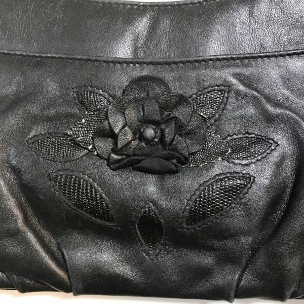 画像3: 【VINTAGE】・お花ハンドバッグ　ブラック (3)