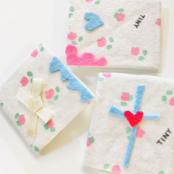 画像3: 【夜の街燈 Street Lamp at Night】・プチフラワーのスクエアブローチ（メルティハート）・クロスハートリボン　3個SET (3)