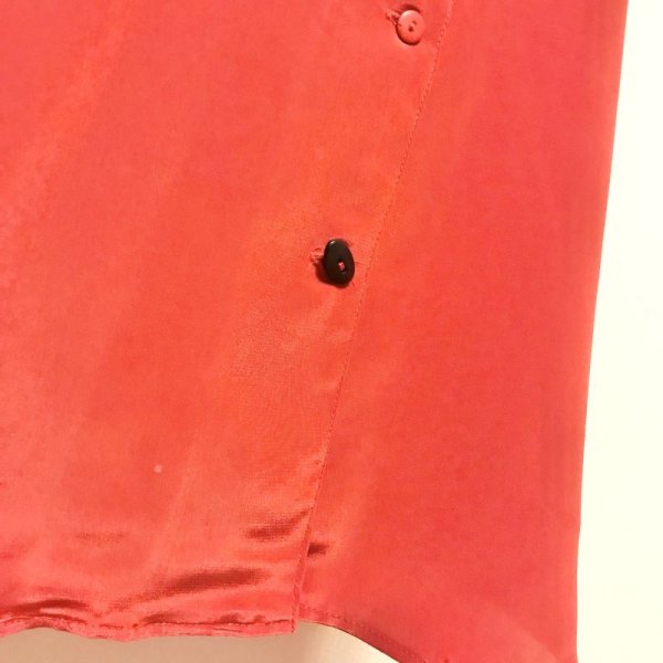 画像6: 【VINTAGE】・ポケット刺繍リボンタイブラウス　レッド (6)