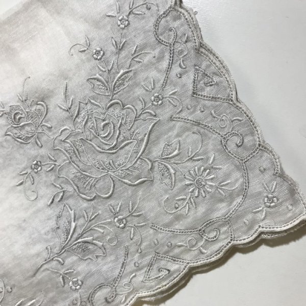 画像7: 【VINTAGE】・刺繍ハンカチ　SET　ホワイト (7)