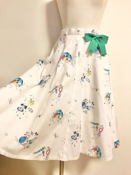画像4: 【VINTAGE】・ピエロ柄スカート (4)