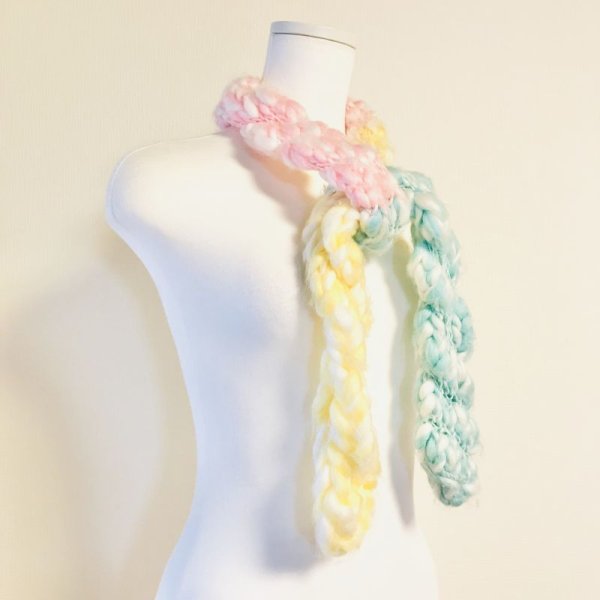 画像4: 【USED】・もこもこパステルマフラー (4)