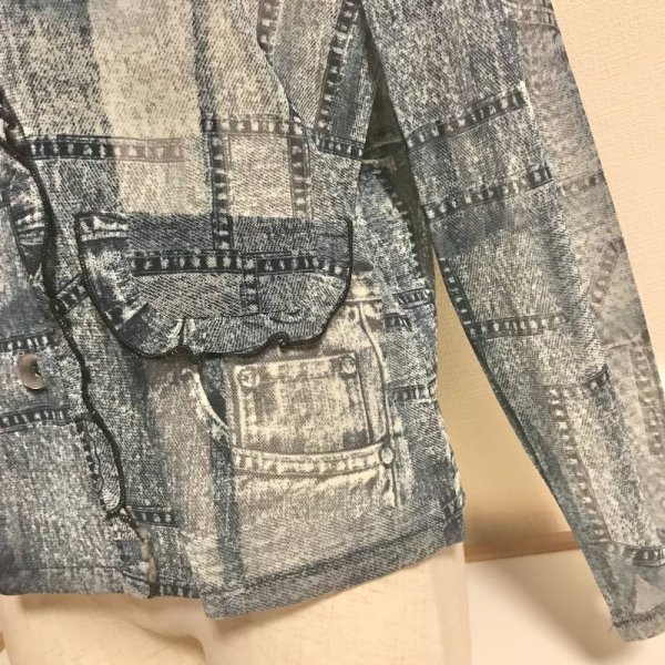 画像4: 【VINTAGE】・トロンプルイユデニムのシースルージャケット (4)