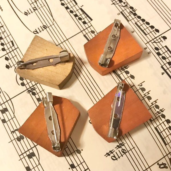 画像2: 【VINTAGE】・軍人将棋駒ブローチ　SET　（工兵・騎兵・タンク・少尉）　リメイク (2)