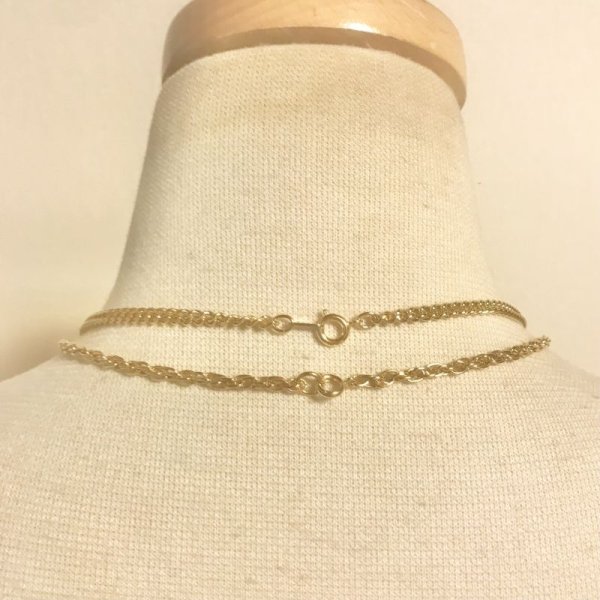 画像4: 【VINTAGE】・楕円渦巻き＆チェーンネックレス　2個SET　ゴールド (4)