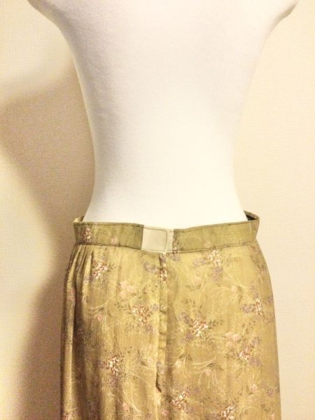 画像4: 【VINTAGE】・花柄シフォンスカート　オリーブ (4)