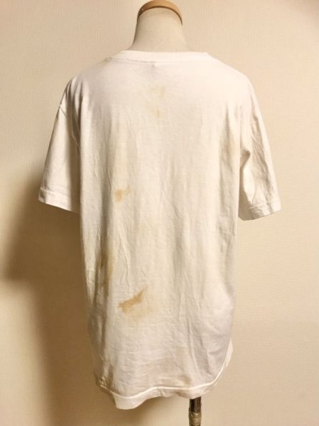 画像3: 【夜の街燈 Street Lamp at Night】・退廃ムラ染めリメイクTシャツ　【ヴィンテージ刺繍ハンカチ+スカラップレース】 (3)