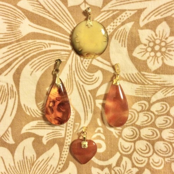 画像2: 【VINTAGE】・チャーム　4点SET　（雫・ハート・円） (2)