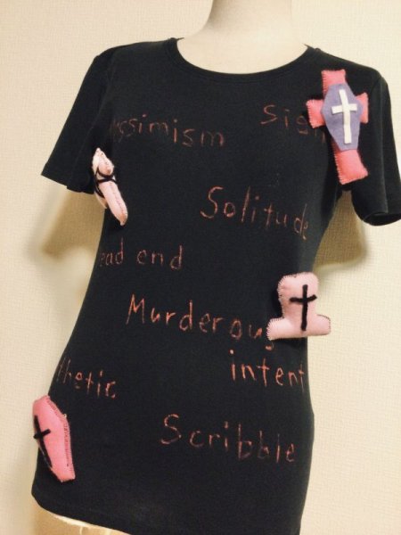 画像6: 【夜の街燈 Street Lamp at Night】・ダークメルヘンなデコラリメイクTシャツ　(poem) (6)