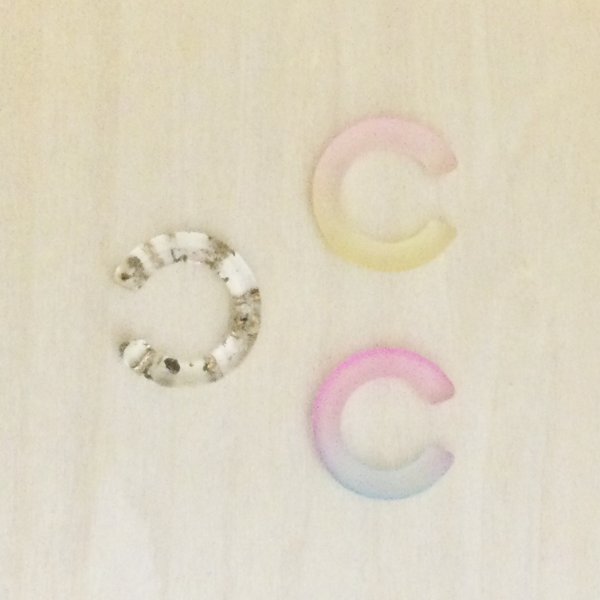 画像2: 【USED】・クリアイヤーカフ　レインボー＆ラメ　3個SET (2)
