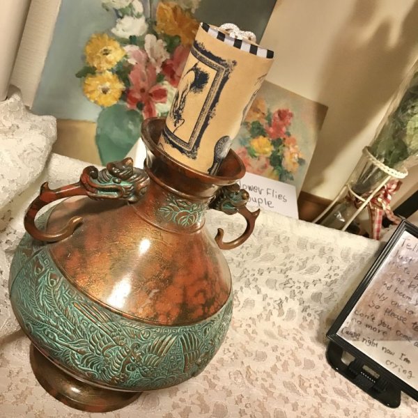 画像9: 【VINTAGE】・  特殊新合金製 瑞峰作 壺型花瓶 (9)