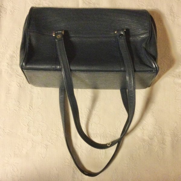 画像3: 【VINTAGE】・YUBI フレームハンドバッグ　ネイビー×レッド　 (3)