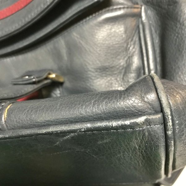 画像16: 【VINTAGE】・YUBI フレームハンドバッグ　ネイビー×レッド　 (16)