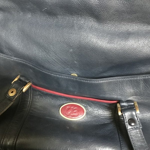 画像15: 【VINTAGE】・YUBI フレームハンドバッグ　ネイビー×レッド　 (15)