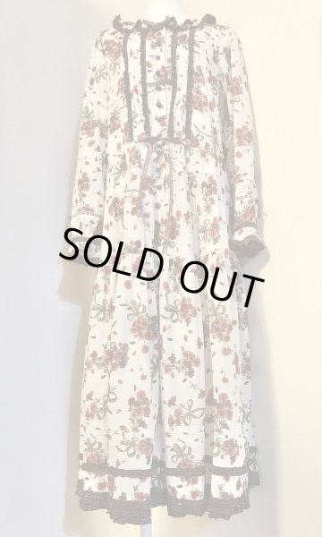 画像2: PINK HOUSE/チョコレートコスモスプリントワンピース　ミルクホワイト  (2)