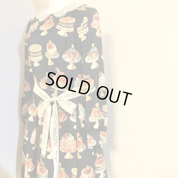 画像1: ※値下げ※Jane Marple/アニバーサリーケーキのワンピース ネイビー×アイボリー×アイボリーリボン【10000円→8000円】 (1)