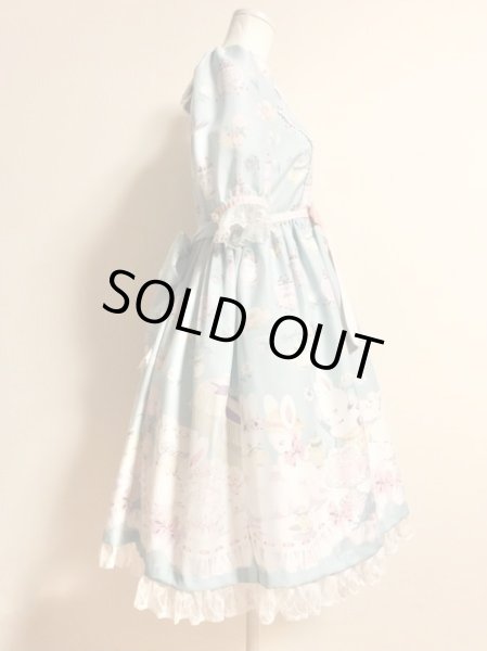 画像2: Angelic Pretty/うさぎのPicnic partyワンピース＋カチューシャ　サックス　SET (2)