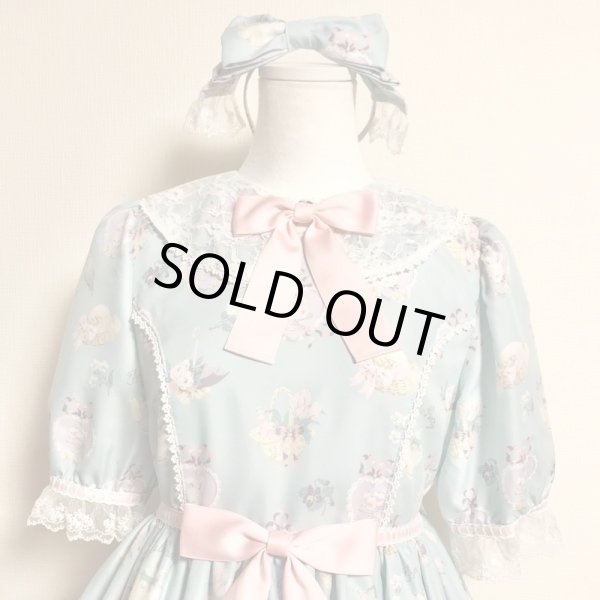 画像4: Angelic Pretty/うさぎのPicnic partyワンピース＋カチューシャ　サックス　SET (4)