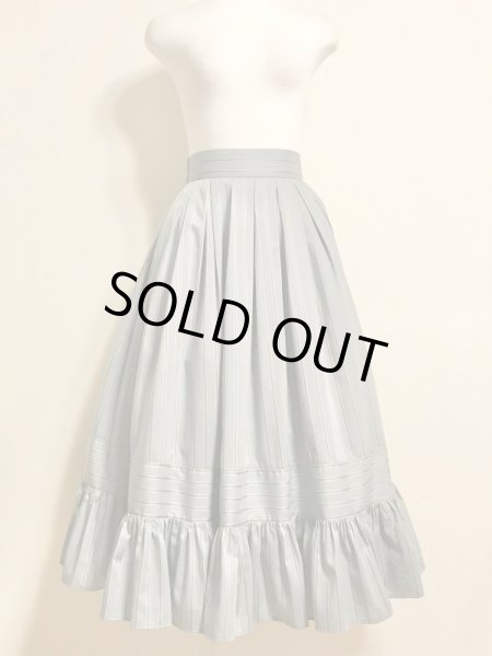 画像4: ROSA BIANCA/トラディショナルストライプのギャザーSK　（バッスル用ボタン＆ループ付き）　スモーキーサックス (4)