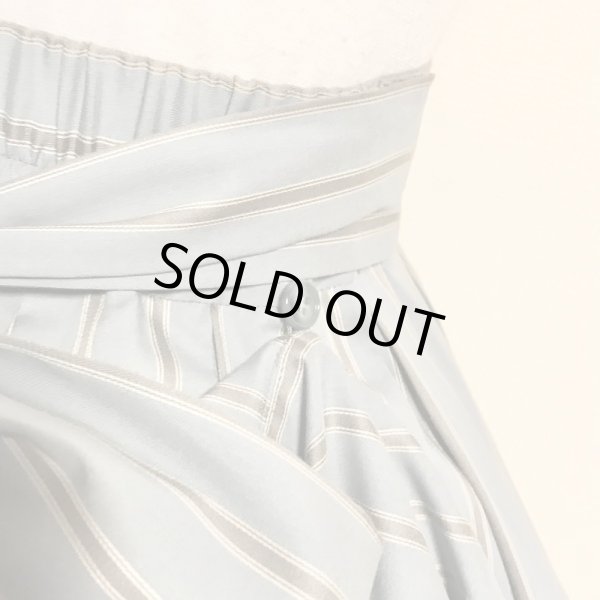 画像9: ROSA BIANCA/トラディショナルストライプのギャザーSK　（バッスル用ボタン＆ループ付き）　スモーキーサックス (9)