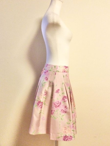画像3: 【USED】・JESUS DIAMANTE ぼかし薔薇柄のタフタスカート　ピンク (3)
