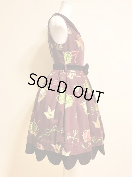 画像2: ※値下げ※Innocent World/エンブレムスカラップJSK　ワイン【10000円→8000円】 (2)