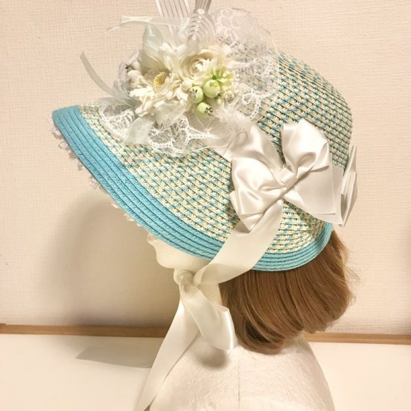 画像2: 【USED】・シュエット/麦わらボンネット ＋ Anges et demons/コサージュブローチクリップ SET (2)