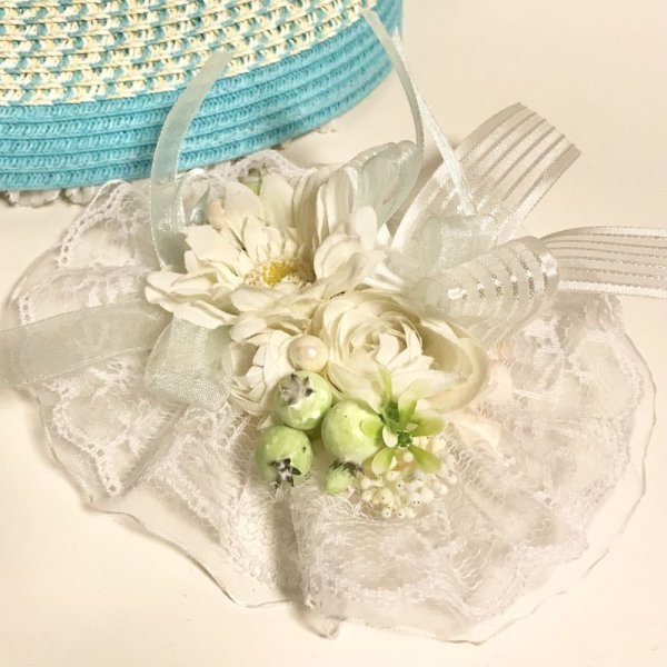 画像9: 【USED】・シュエット/麦わらボンネット ＋ Anges et demons/コサージュブローチクリップ SET (9)