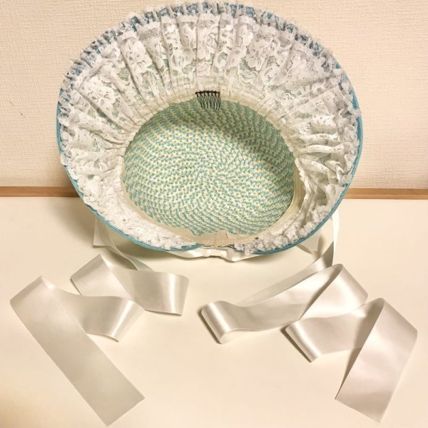 画像8: 【USED】・シュエット/麦わらボンネット ＋ Anges et demons/コサージュブローチクリップ SET (8)