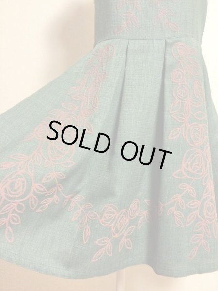 画像4: ※値下げ※Leur Getter/ローズプリントキャミOP　グリーン【6800円→5000円】 (4)