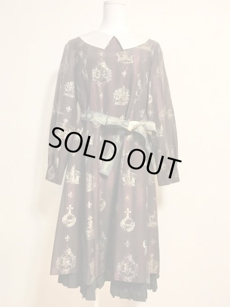 画像1: ◼️再値下げ◼️Jane Marple/ロイヤルストライプピューリタンカラーのOP　ボルドー【9000円→6800円】 (1)