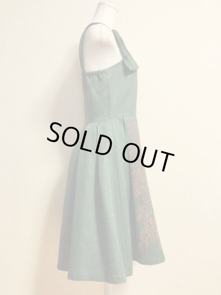 画像2: ※値下げ※Leur Getter/ローズプリントキャミOP　グリーン【6800円→5000円】 (2)