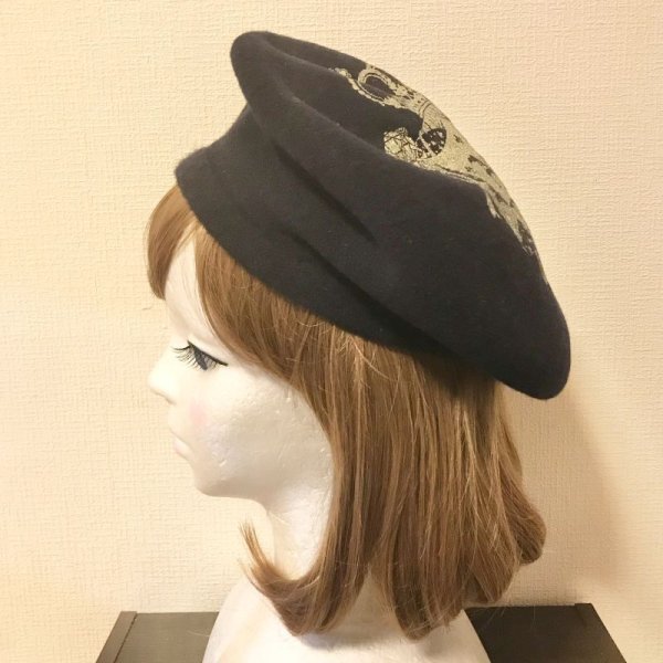 画像3: 【USED】・ALICE and the PIRATES/A/Pクラウンプリントベレー　紺 (3)