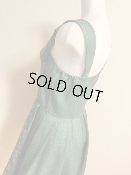 画像3: ※値下げ※Leur Getter/ローズプリントキャミOP　グリーン【6800円→5000円】 (3)