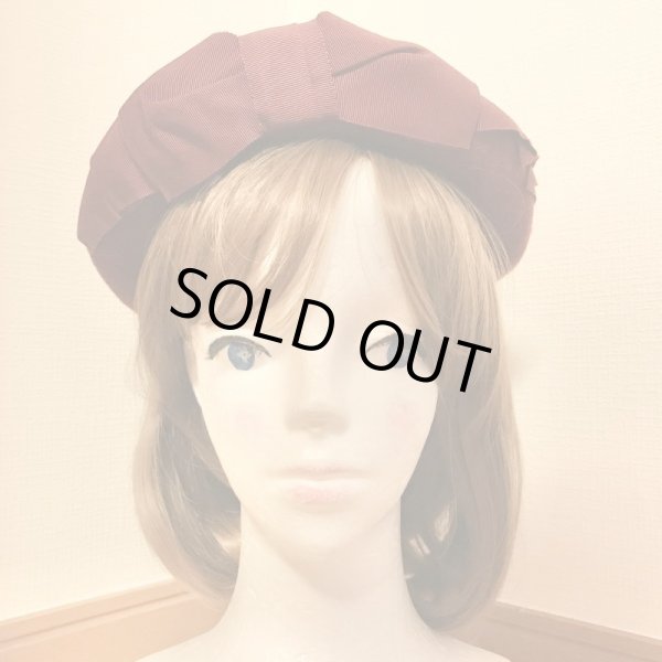 画像1: ◼️再値下げ◼️Jane Marple/グログランリボンベレー　ボルドー 【3000円→1890円】 (1)