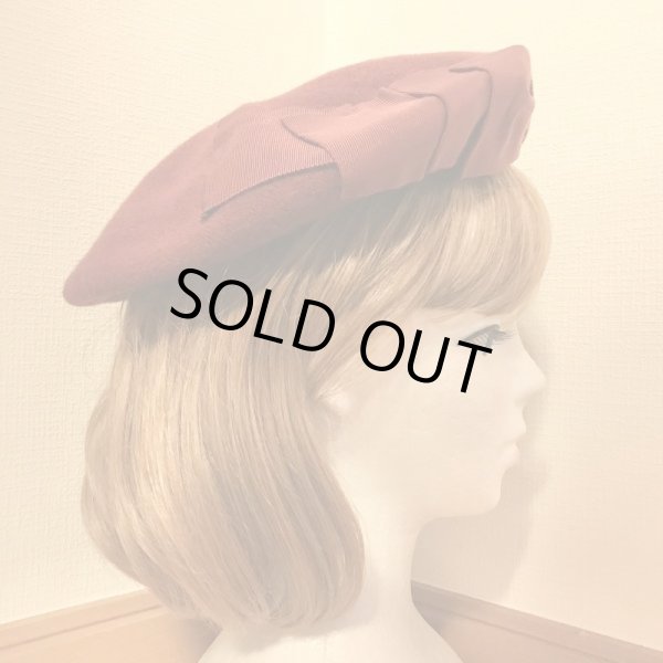 画像2: ◼️再値下げ◼️Jane Marple/グログランリボンベレー　ボルドー 【3000円→1890円】 (2)