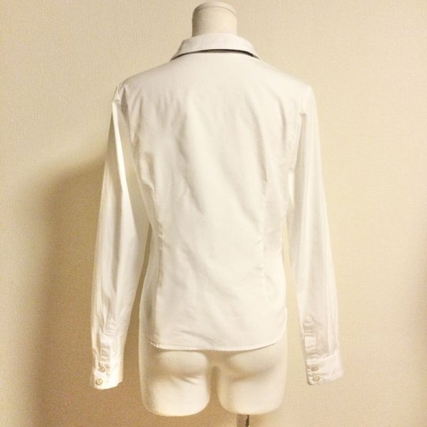画像3: 【USED】・MILK/Ribbon tie ロゴブラウス　白 (3)