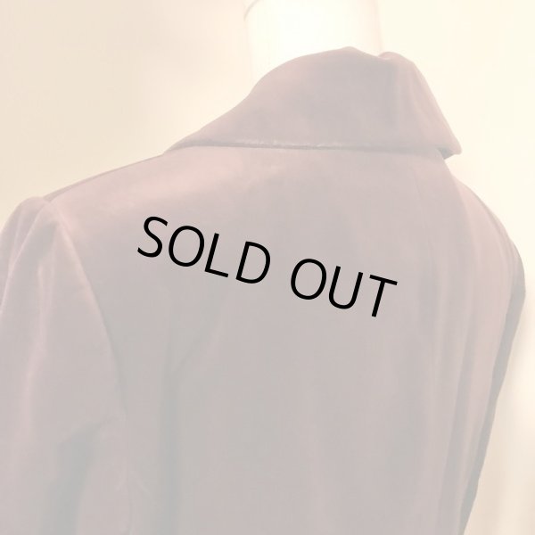 画像6: Jane Marple/Cotton velvet round collar jacket ボルドー  (6)