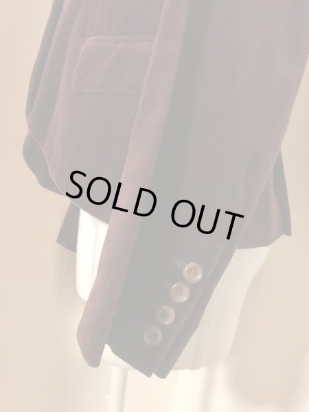 画像5: Jane Marple/Cotton velvet round collar jacket ボルドー  (5)