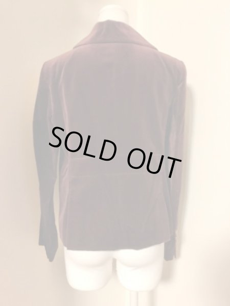 画像3: Jane Marple/Cotton velvet round collar jacket ボルドー  (3)