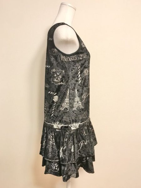 画像6: 【USED】・MILK/デイジースウィートトップス　ブラック　＋　フレンチメールベロアOP ブラック　2点SET (6)